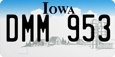 IA license plate DMM953