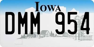 IA license plate DMM954