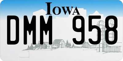 IA license plate DMM958