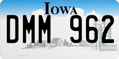 IA license plate DMM962