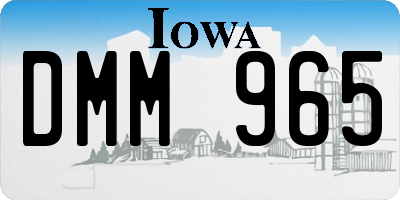 IA license plate DMM965