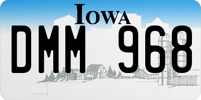 IA license plate DMM968