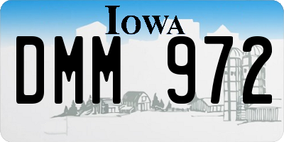 IA license plate DMM972