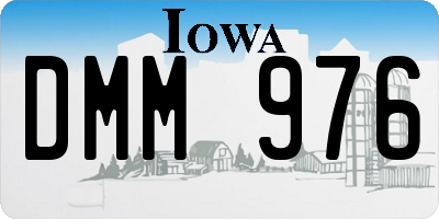 IA license plate DMM976