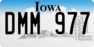 IA license plate DMM977