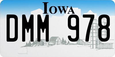 IA license plate DMM978