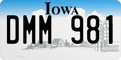 IA license plate DMM981