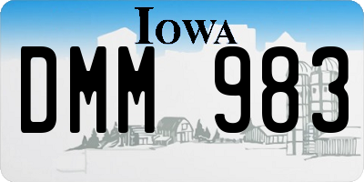IA license plate DMM983