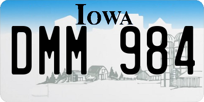 IA license plate DMM984