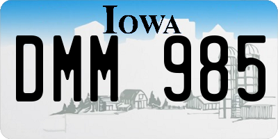 IA license plate DMM985