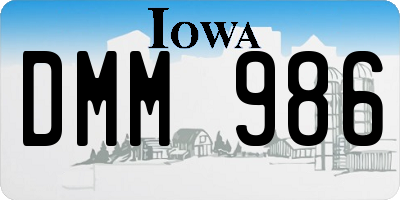 IA license plate DMM986
