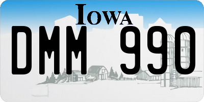 IA license plate DMM990