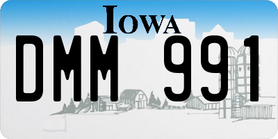 IA license plate DMM991