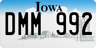IA license plate DMM992