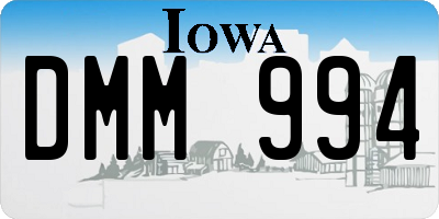 IA license plate DMM994