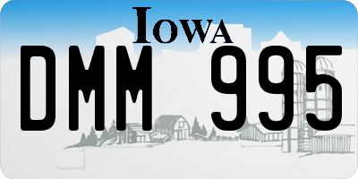 IA license plate DMM995