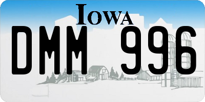 IA license plate DMM996