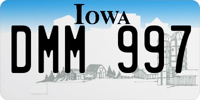 IA license plate DMM997