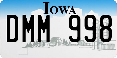 IA license plate DMM998