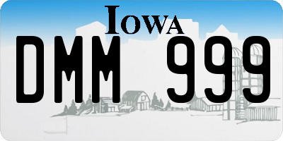 IA license plate DMM999