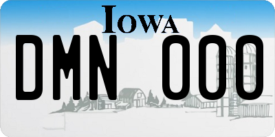 IA license plate DMN000