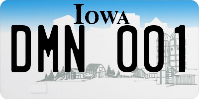 IA license plate DMN001