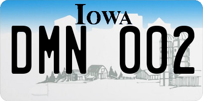 IA license plate DMN002