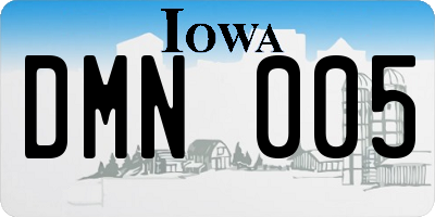 IA license plate DMN005
