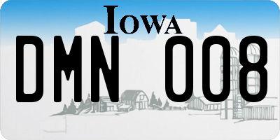 IA license plate DMN008