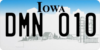 IA license plate DMN010