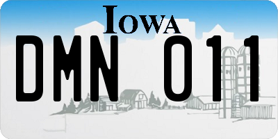 IA license plate DMN011