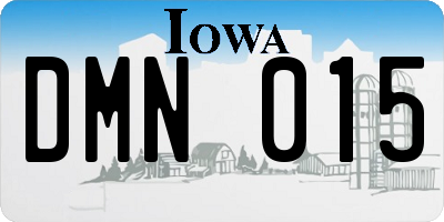 IA license plate DMN015