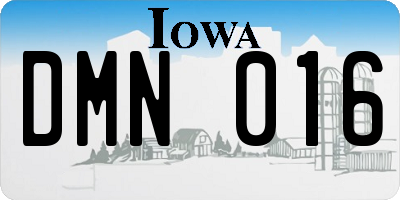 IA license plate DMN016