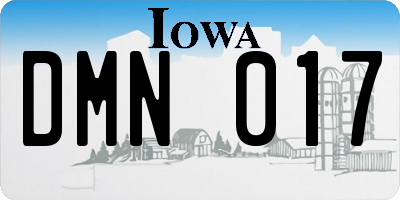 IA license plate DMN017