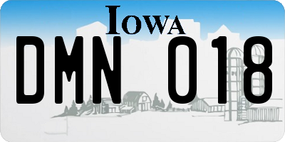 IA license plate DMN018