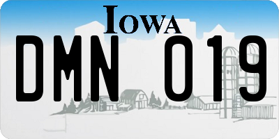 IA license plate DMN019