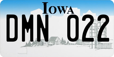 IA license plate DMN022