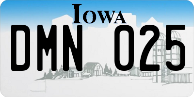 IA license plate DMN025
