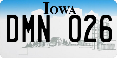 IA license plate DMN026
