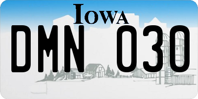 IA license plate DMN030