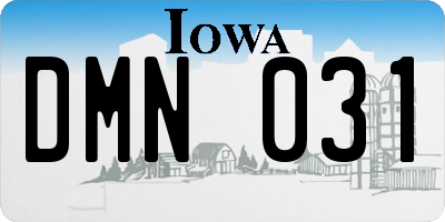 IA license plate DMN031