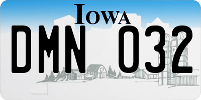 IA license plate DMN032