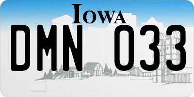 IA license plate DMN033