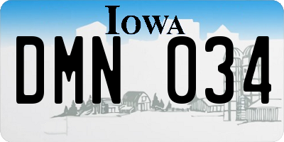 IA license plate DMN034