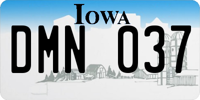 IA license plate DMN037