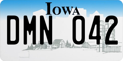 IA license plate DMN042