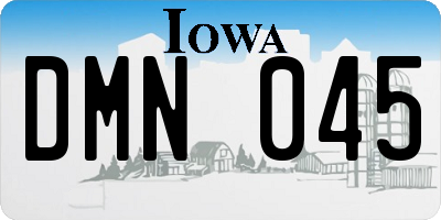 IA license plate DMN045