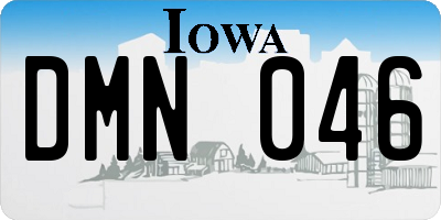 IA license plate DMN046