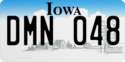 IA license plate DMN048