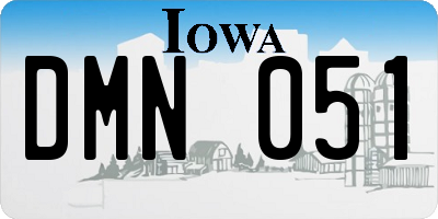 IA license plate DMN051